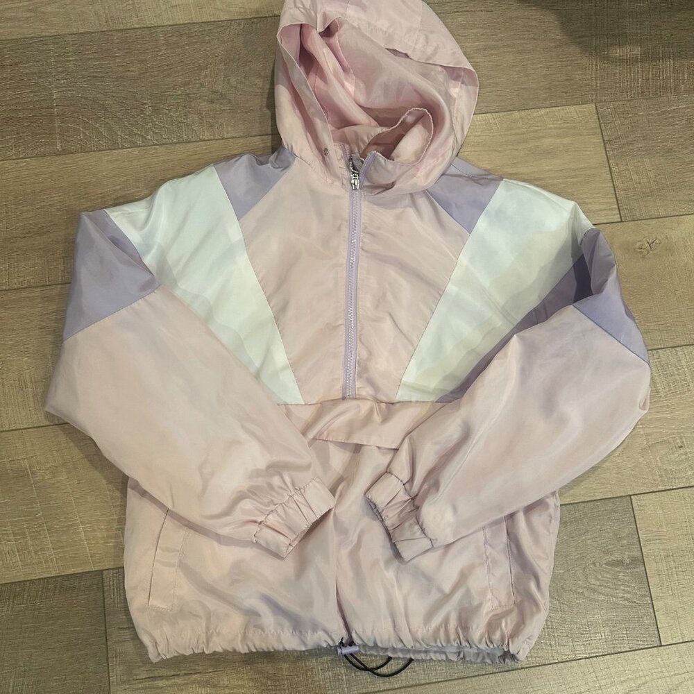 NEW LOOK SPORT WOMENS SMALL PINK WINDBREAKER JACKET